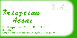 krisztian acsai business card